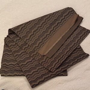 Bolt of Brown Chevron/Zigzag Patterned Japanese Obi Fabric